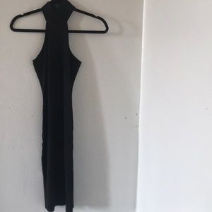 Tight long black dress